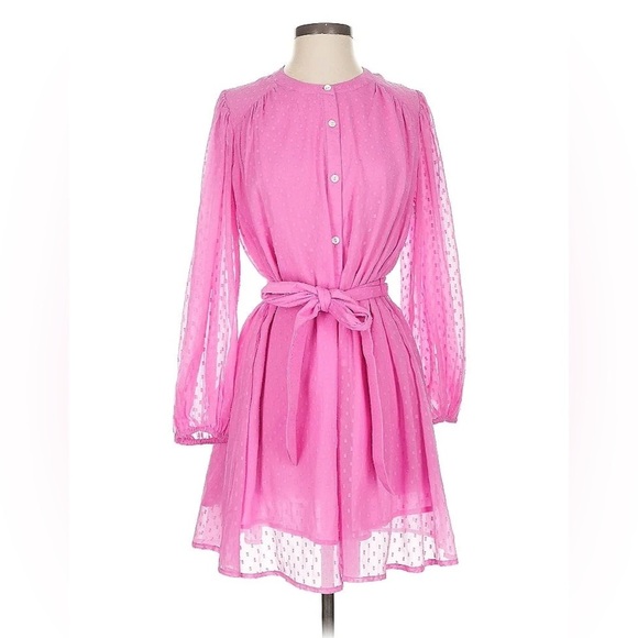 Roller Rabbit Pink belted shirt dress by Roberta Roller Rabbit Evita size M - Picture 2 of 6